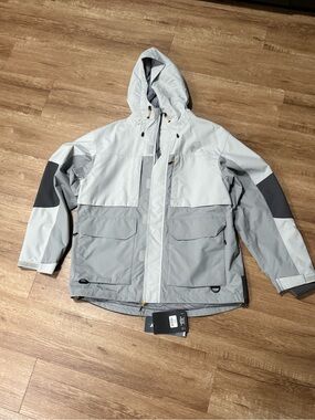 Bass Pro Shops Men's Large Bone-Dry HPR Rain Jacket Fishing Gray - Johnny Morris